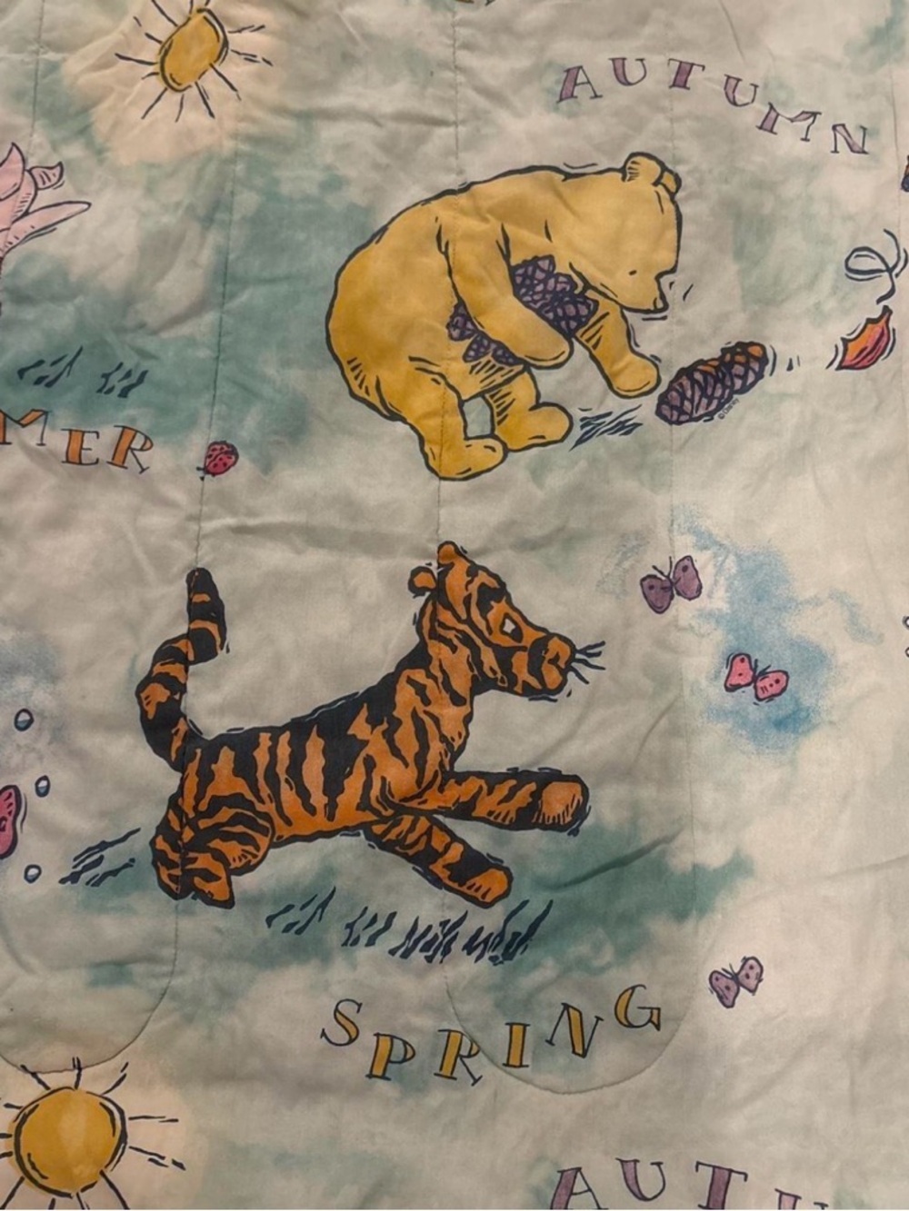 Vintage 1997 Winnie Pooh Four Seasons Comforter Twin Disney Classic RARE Read! - Picture 4 of 7